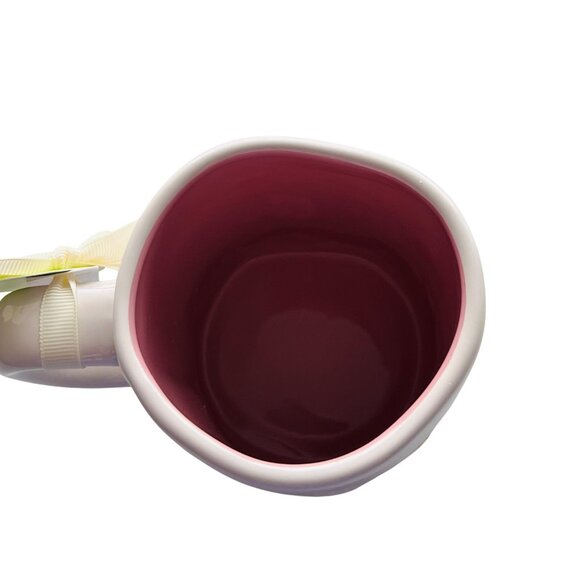 Rae Dunn Sentimental "Mama" Ceramic Mug W/ Daisy Embossed Design & Pink Interior - Picture 5 of 7